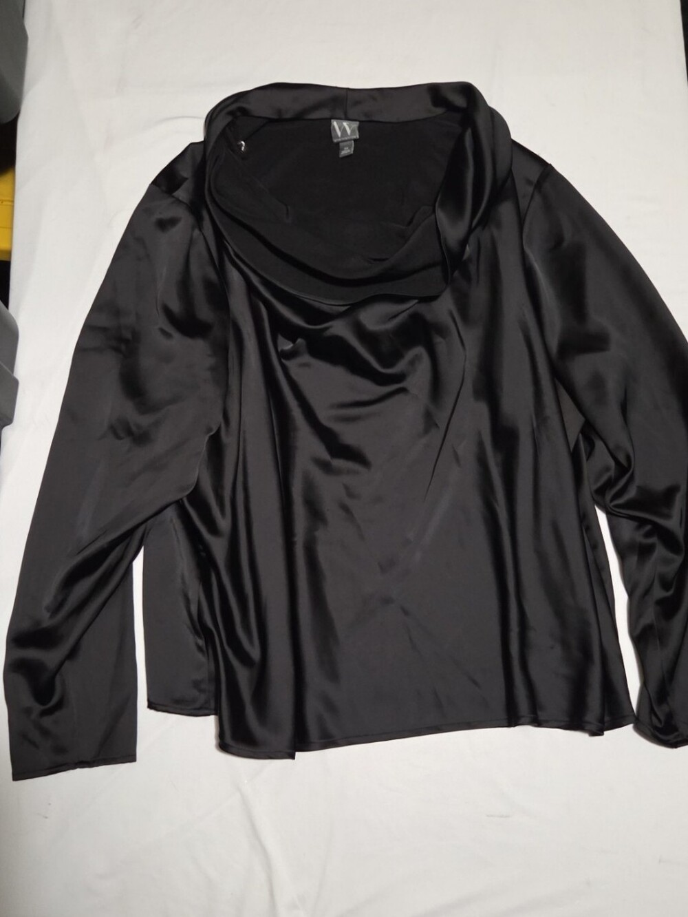 Worthington Women's 2X black silk feel long sleeve blouse #28